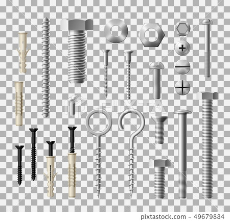 Fastener fitting metallic bolts and nuts icons Fastener fitting metallic bolts and nuts icons 49679884