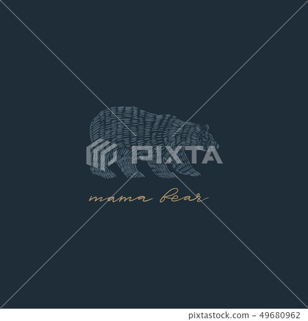 Mama bear lettering illustration. Stock Vector