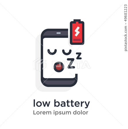 Emotion phone charging, low, wireless illustration Emotion phone charging, low, wireless illustration 49681223