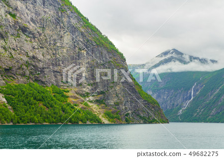 Fjord in Norway - nature and travel background 49682275