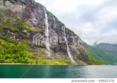 Waterfalls Seven Sisters, Geiranger fjord, Norway 49682276