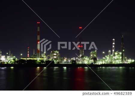 山口縣宇部市江東川工廠夜景 山口縣宇部市江東川工廠夜景 49682389