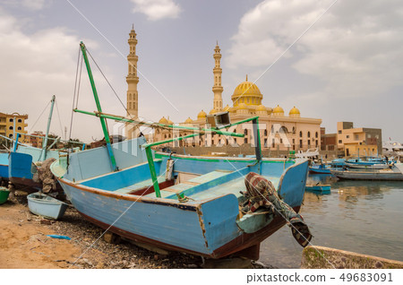 View of the Al Mina Masjid Mosque and its minarets 49683091