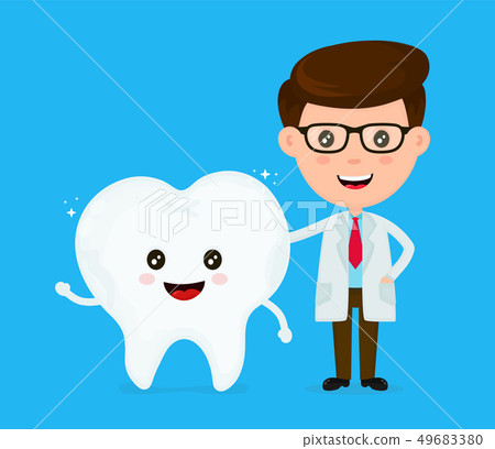 Cute funny smiling dentist and healthy  49683380