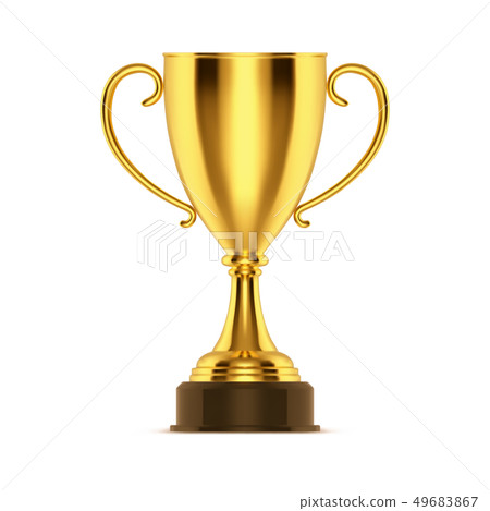 Realistic golden cup or 3d winner trophy, bowl 49683867