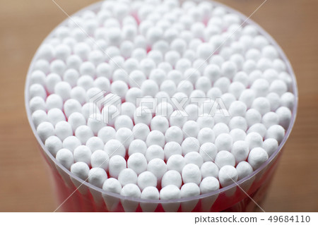 Closeup view from above on round pack of cotton 49684110