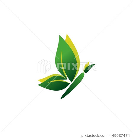 beauty green butterfly logo symbol icon design 49687474