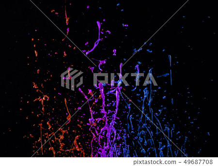 Macro photo of mixed acryl colors on black Macro photo of mixed acryl colors on black 49687708