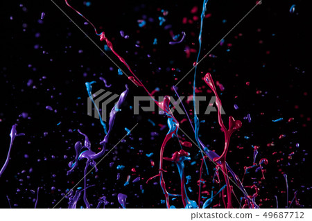 Macro photo of mixed acryl colors on black Macro photo of mixed acryl colors on black 49687712