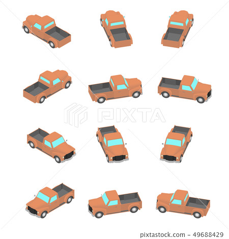 pickup, orange, car 49688429