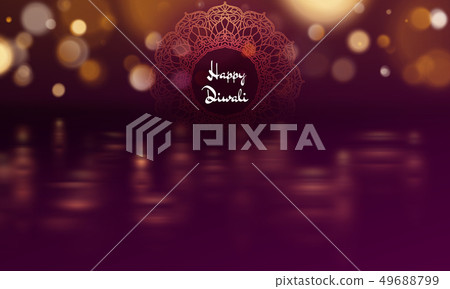 Happy diwali diya oil lamp template. Indian deepavali hindu festival of lights. EPS 10 49688799