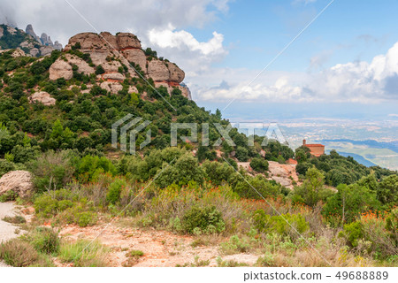 Breathtaking view to Montserrat mountain range on Breathtaking view to Montserrat mountain range on 49688889