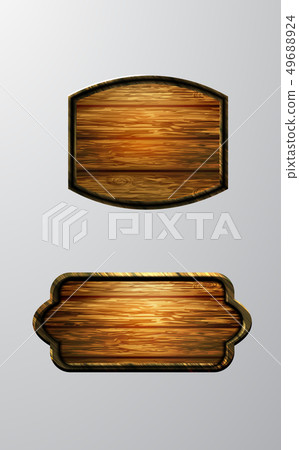 Vector realistic illustration of wooden signboard 49688924