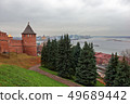 Tower and wall of fortress in Nizhny Novgorod, 49689442