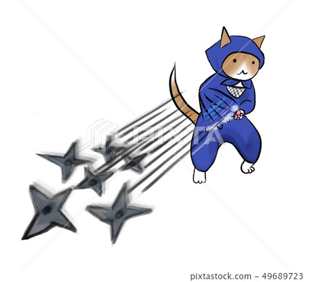 A ninja who attacks with a shuriken A ninja who attacks with a shuriken 49689723
