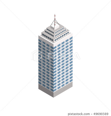 Vector Isometric Skyscraper City Building. - Stock Illustration ...