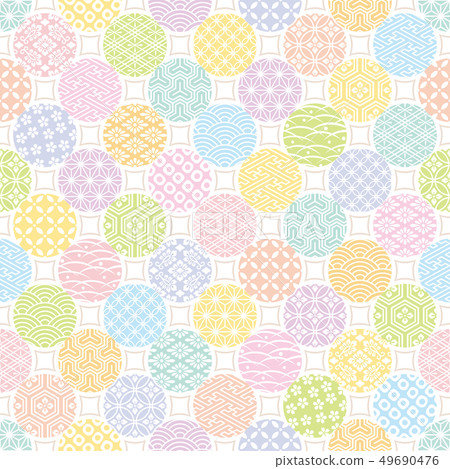 Japanese style background Polka dot traditional pattern colorful 49690476