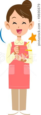 The woman who attached the apron to be convinced The woman who attached the apron to be convinced 49690879