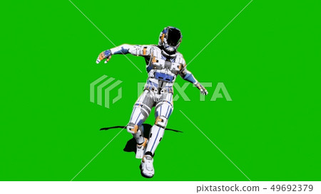 Astronaut-soldier of the future, dancing in front of a green screen. 3D Rendering Astronaut-soldier of the future, dancing in front of a green screen. 3D Rendering 49692379