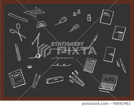 文具文具黑板藝術筆圖畫例證 49692461