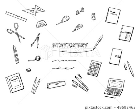 Stationery stationery black and white pen illustration 49692462