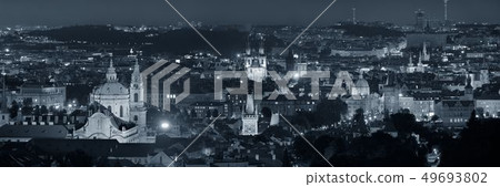 Prague skyline rooftop view at night Prague skyline rooftop view at night 49693802