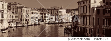 Venice canal panorama 49694123