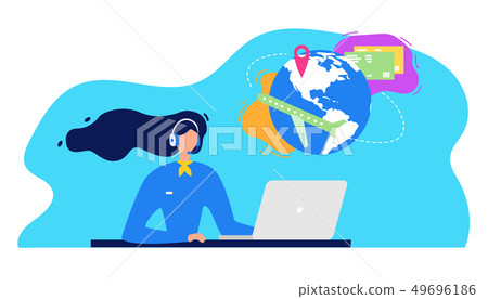 Airline Company Helpdesk Service Vector Concept Airline Company Helpdesk Service Vector Concept 49696186