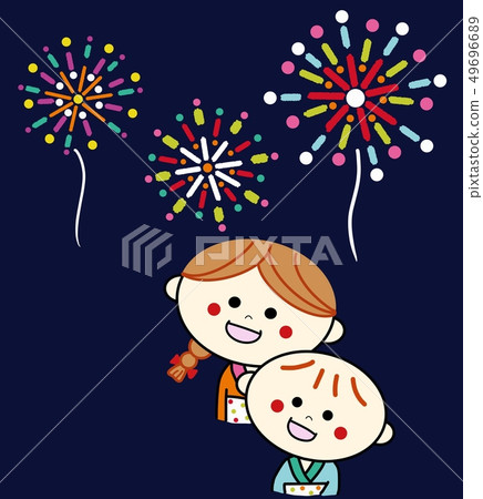 煙花匯演（女孩和男孩） 49696689