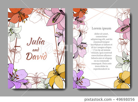 Vector Lily floral botanical flower. Engraved ink art. Wedding background card floral decorative Vector Lily floral botanical flower. Engraved ink art. Wedding background card floral decorative 49698056