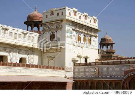 Decorative inner walls of Junagarh Fort, Bikaner 49698099