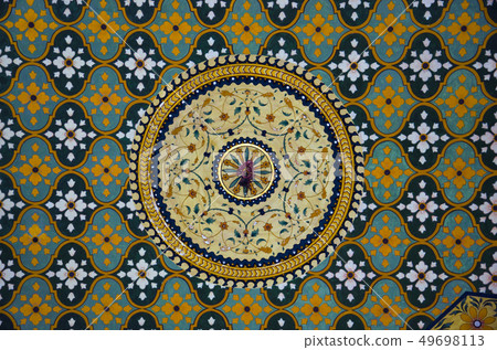 Colorful ceiling, Raj Vilas Palace Hotel, Jaipur 49698113