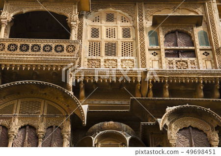 Decorative outer view, Patwon Ki Haveli, Jaisalmer 49698451