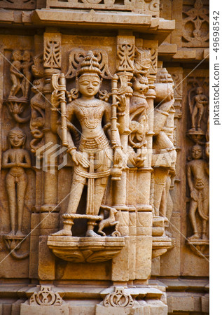 Beautifully carved idols, Jain Temple, Jaisalmer 49698542