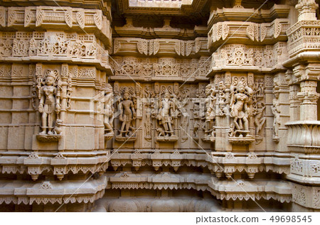 Beautifully carved idols, Jain Temple, Jaisalmer 49698545