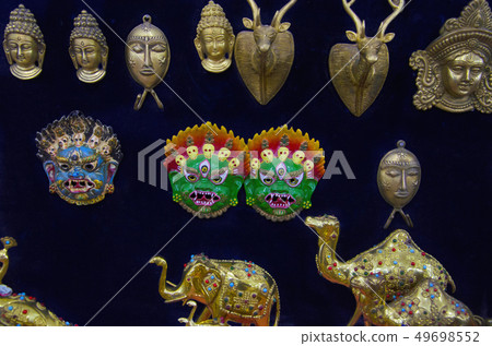 Metal, Brass souvenirs, Pokhran, Rajasthan, India. Metal, Brass souvenirs, Pokhran, Rajasthan, India. 49698552