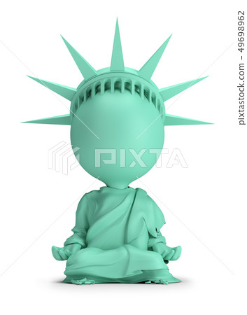 3d small people - meditating Statue of Liberty 3d small people - meditating Statue of Liberty 49698962