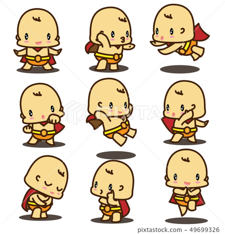 Super hero boy in various actions Super hero boy in various actions 49699326