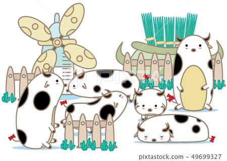 Cute cows are relax in their home Cute cows are relax in their home 49699327