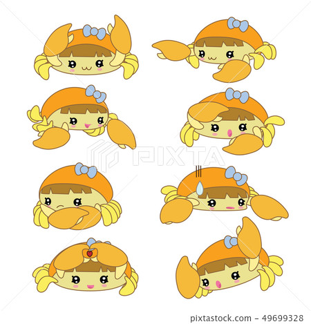 Cute crab with many acts Cute crab with many acts 49699328