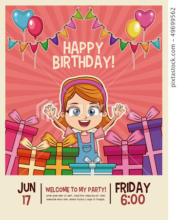 Happy birthday invitation card 49699562
