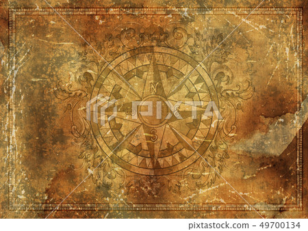 Blank banner with nautical victorian compass 49700134