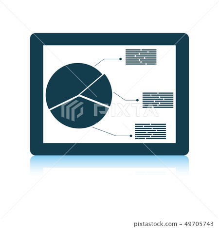 Tablet with analytics diagram icon 49705743