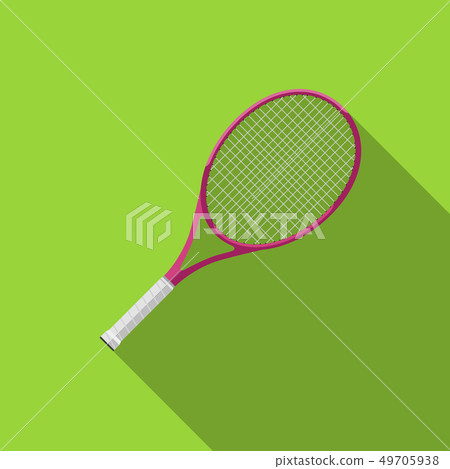 Tennis racquet with long shadow Tennis racquet with long shadow 49705938