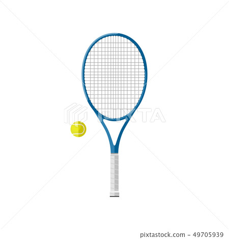 Tennis racquet with ball 49705939
