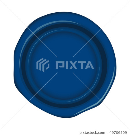 Sealing wax and sealing wax template illustration (blue) Sealing wax and sealing wax template illustration (blue) 49706309