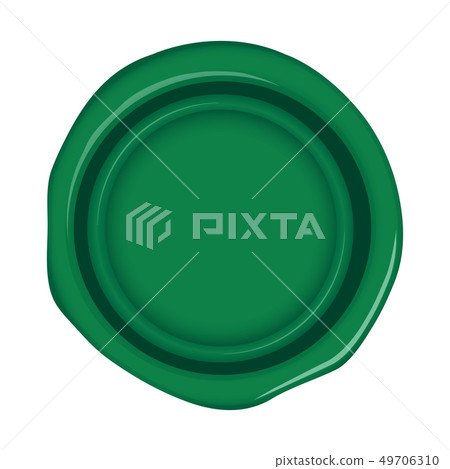 Sealing wax and sealing wax template illustration (green) 49706310