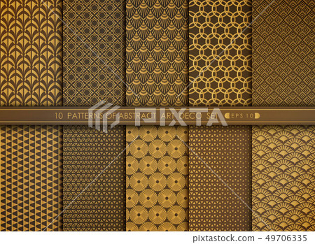 Abstract flower style antique of gold art deco Abstract flower style antique of gold art deco 49706335