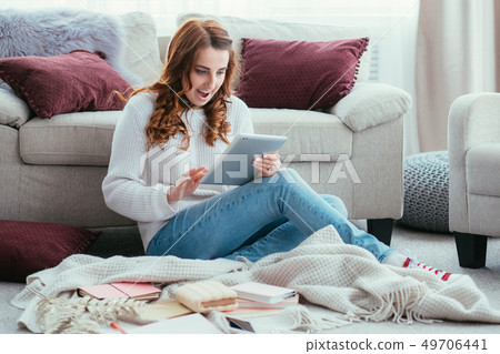 social media user lifestyle content woman tablet social media user lifestyle content woman tablet 49706441