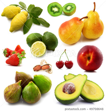 fruit collage on white background 49708648